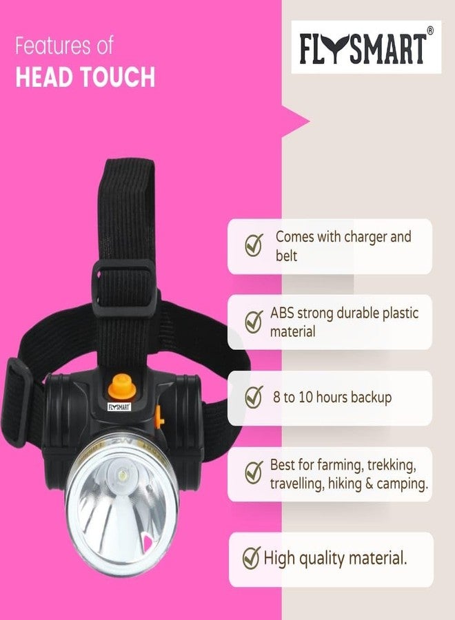 Flysmart مصباح رأس LED قابل لإعادة الشحن من فلاي سمارت بقوة 100 واط، بإضاءة قوية تصل إلى 1 كم، وإضاءة متواصلة لمدة 8 ساعات، ووضعي إضاءة، وحزام قابل للتعديل، مناسب للتخييم والمشي لمسافات طويلة والجري وركوب الدراجات والأنشطة الخارجية. - Image 3